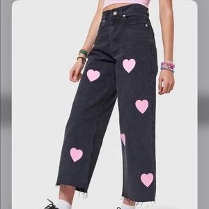 Minga London Raw Hem Pink Heart Skater 
